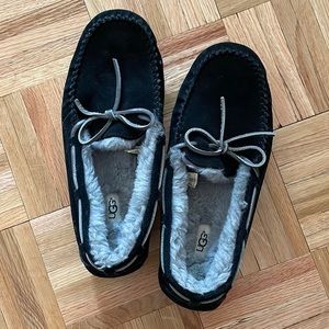 Ugg Black Fuzzy Slippers